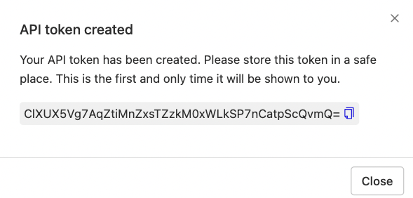 Token creation success